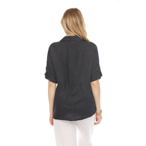 Navy Button Up Collared Shirt - Picture 5 of 12